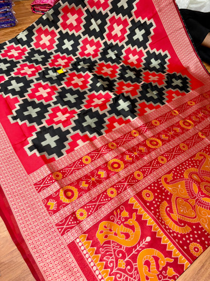 Red Black Silk Saree